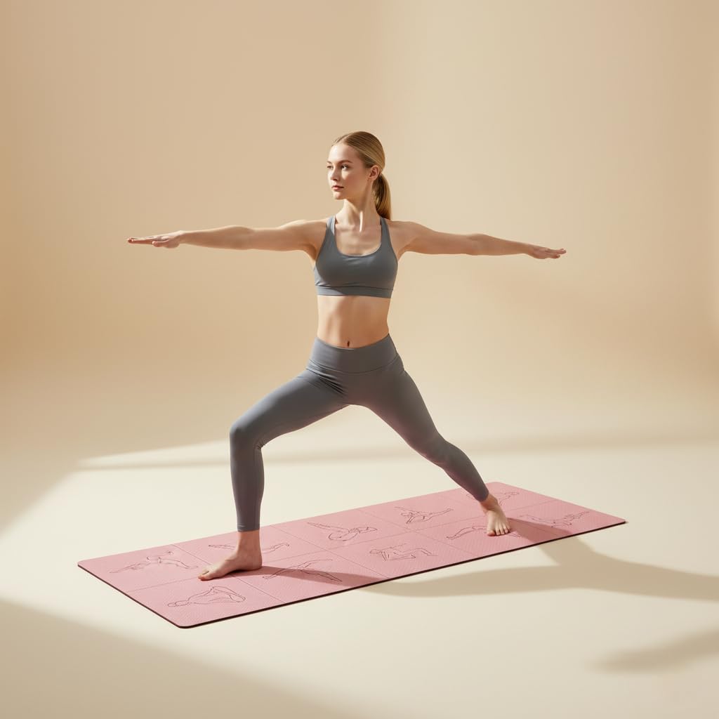 Portable Foldable Yoga Mat – Dual-Sided Non-Slip TPE Exercise Mat for Yoga, Pilates, Kids Nap & Travel (Green) | Other Colors Available in Store