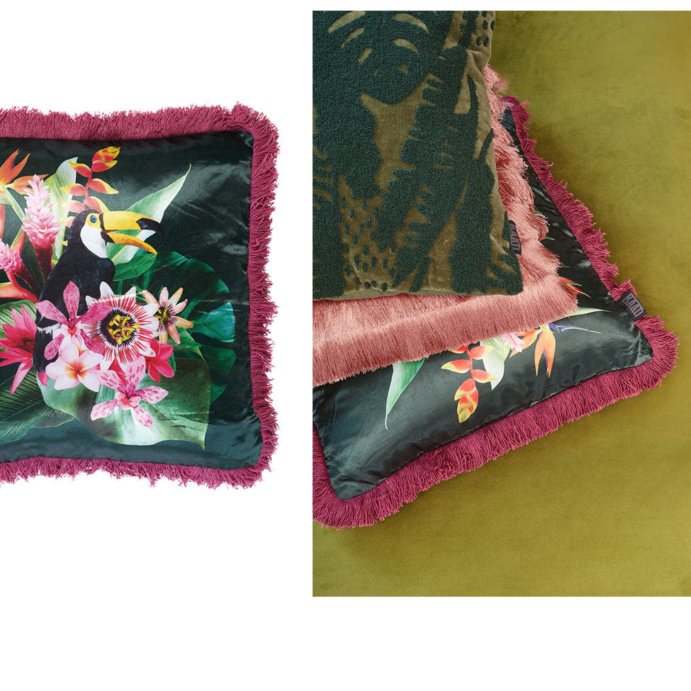 Bedding House Jungle Fever Pink Filled Cushion
